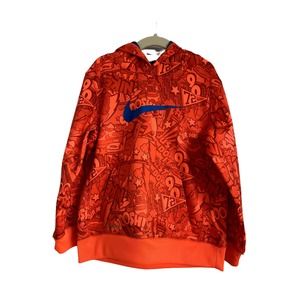 Nike Therma-fit Orange Comic Print Hoodie (size 6)
